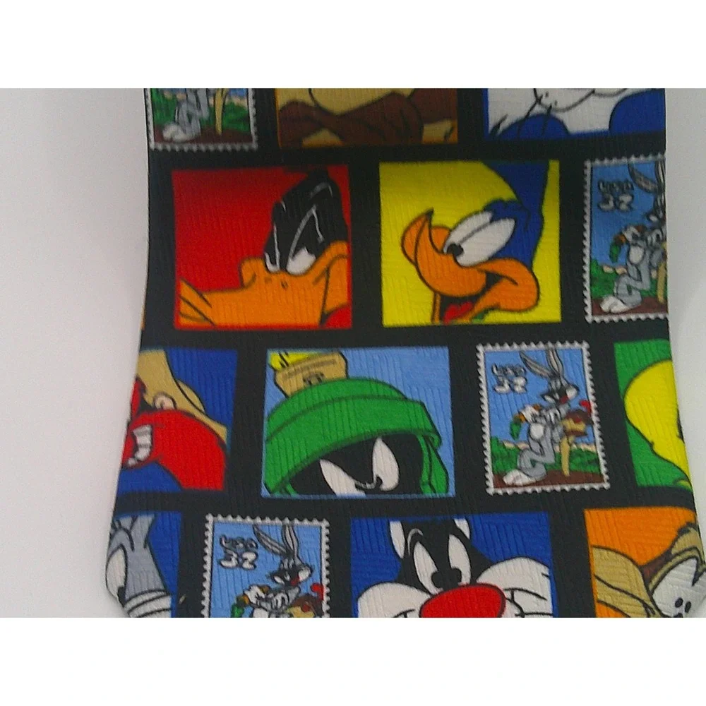 Vintage 1997 Looney Tunes Stamp Collection Men's Tie USPS Bugs Bunny Daffy Duck